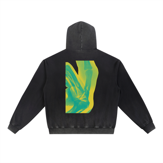 Vintage Washed Gradient Fleece Hoodie