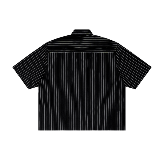 Unisex Striped Boxy Button-Up Shirt