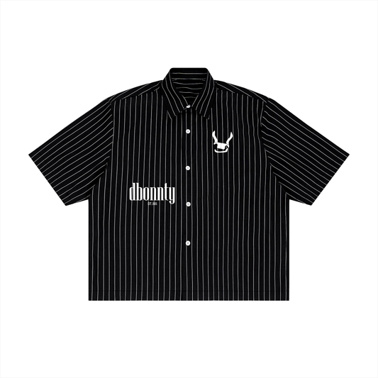 Unisex Striped Boxy Button-Up Shirt